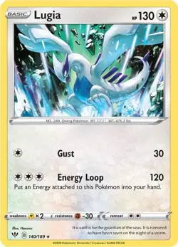 Lugia 140 Rare Pokemon SWSH03: Darkness Ablaze NM - Image 1