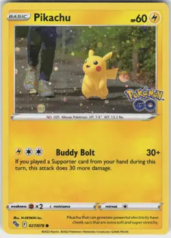 Pikachu (Cosmos Holo) 027/078 Pokemon NM Big Full Swirl! - Image 2
