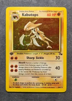 Kabutops - 9/62 - Pokemon Fossil 1st Edition Holo Rare Card WOTC - LP - Image 1