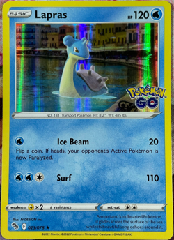 Lapras Holo Rare - 023/078 - Pokemon Go Pokemon 2022 - Image 1