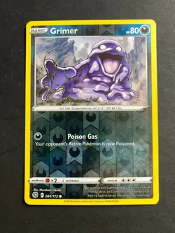 Pokemon Grimer 084/172 Brilliant Stars Reverse Holo NM - Image 1