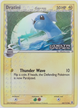 Dratini #66/113 Reverse Holo - EX Delta Species Pokemon 2005 - Near Mint - Image 1