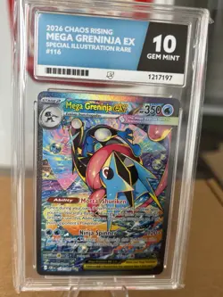 Pokemon Mega Greninja EX 116/086 Chaos Rising SIR ACE GM 10 - Perfect Subgrades - Image 1