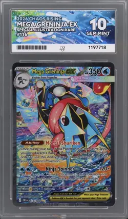 Pokemon TCG Chaos Rising Mega Greninja ex 116/086 SIR ACE 10 *PERFECT SUBGRADES* - Image 1