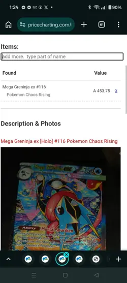 Mega Greninja EX 116/086 Secret Rare Holo Chaos Rising English Pokemon TCG - Image 3