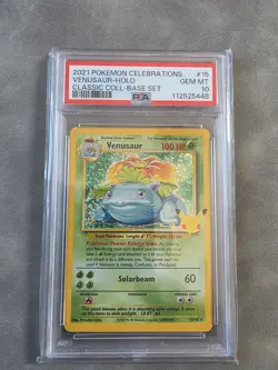 2021 POKEMON CELEBRATIONS CLASSIC COLL #15 VENUSAUR-HOLO PSA 10 - Image 1