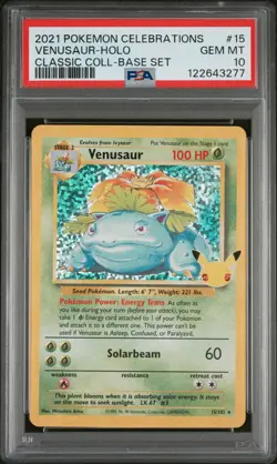 2021 POKEMON CELEBRATIONS CLASSIC COLL #15 VENUSAUR-HOLO PSA 10 - Image 1