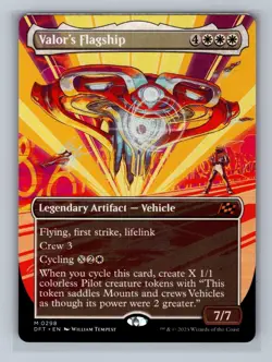 Valor's Flagship (Borderless) 298 Regular Aetherdrift Magic: The Gathering LP - Image 1