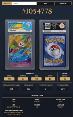 Pokemon First Partner Illustration Series 1 MEP 043 Rowlet Black Star Ace 10 - Image 3