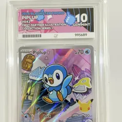 Pokemon First Partner Illustration Series 1 MEP 042 Piplup Black Star Ace 10 - Image 2
