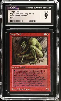 CGC 9 Mint - Sedge Troll - International Edition - Vintage Magic The Gathering - Image 1