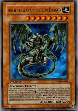 Yugioh Ancient Gear Gadjiltron Dragon SD10-EN001 1st Edition Ultra Rare NM - Image 1