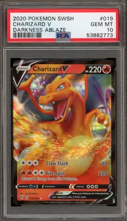 Pokemon Charizard V Darkness Ablaze Holo Ultra Rare #019 PSA 10 Gem Mint - Image 1
