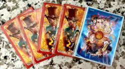 One Piece TCG Devil Fruit Vol 2 Sleeve Lot Bandai Ace Sabo Luffy 40 Red 10 Blue - Image 1