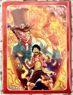 One Piece TCG Devil Fruit Vol 2 Sleeve Lot Bandai Ace Sabo Luffy 40 Red 10 Blue - Image 2