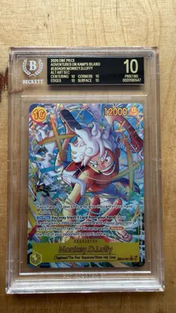 POP 1: EN One Piece TCG Monkey.D.Luffy Nika EB04-061 BGS Beckett 10 Black Label - Image 1