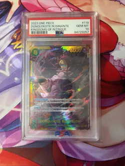 One Piece Kingdoms Of Intrigue OP04-119 Donquixote Rosinante English PSA 10 - Image 1