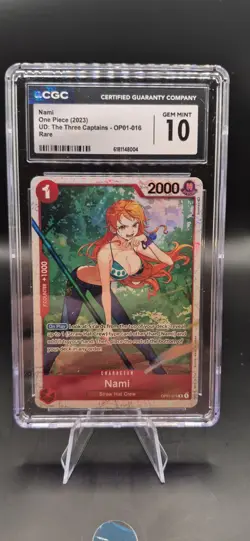 2023 One Piece The Three Captains OP01-016 Nami (R) Rare CGC GEM MINT 10 English - Image 1