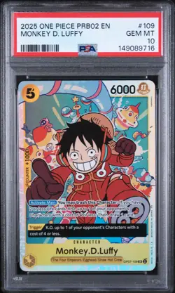 2025 One Piece Prb02-Premium Booster -The Best- Vol.2 Monkey D. Luffy PSA 10 - Image 1