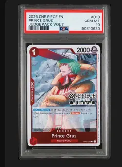 2026 ONE PIECE JUDGE PACK VOLUME 7 #013 PRINCE GRUS PSA 10 - Image 1