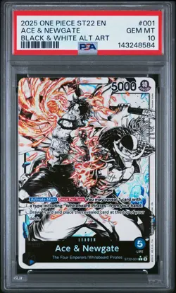 2025 ONE PIECE STARTER DECK ST22-ACE & NEWGATE #001 ACE & NEWGATE PSA 10 - Image 1