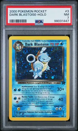 2000 POKEMON ROCKET #3 DARK BLASTOISE-HOLO PSA 7 w/ Swirl - Image 3