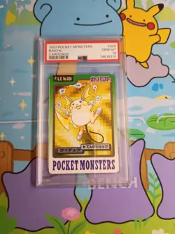 1997 Japanese Pokemon Carddass Vending Raichu - PSA 10 - Image 1