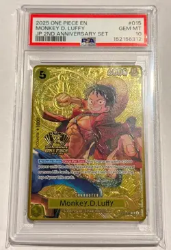 One Piece TCG - PSA 10 - Monkey D.Luffy - ST13-015 - EN - JP 2nd Anniversary Set - Image 1