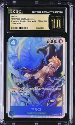 ✨ CGC 10 Pristine One Piece English Marco PRB02-008 SR Premium Booster Vol. 2 - Image 1