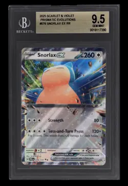2025 Pokemon Scarlet & Violet Prismatic Evolutions Snorlax ex #076/131 BGS 9.5 - Image 1