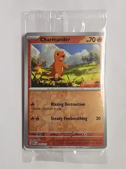 Pokemon 151 Charmander Gamestop Stamped Reverse Holo Promo 004/165 Sealed - Image 1