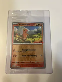 Pokemon Charmander 004/165 GameStop Stamped Promo Reverse Holo 151 SEALED - Image 1