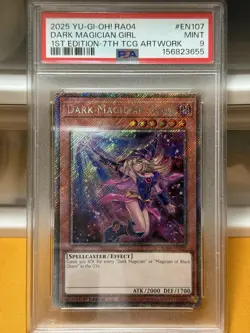 Yu-Gi-Oh! Dark Magician Girl 7th Art Platinum Secret Rare 1st Ed PSA 9 MINT - Image 1
