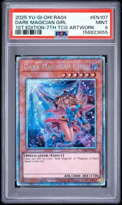 Yu-Gi-Oh! Dark Magician Girl 7th Art Platinum Secret Rare 1st Ed PSA 9 MINT - Image 5