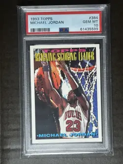 1993-94 Topps - Scoring Leader Michael Jordan #384 PSA 10 - Image 1
