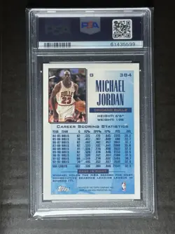 1993-94 Topps - Scoring Leader Michael Jordan #384 PSA 10 - Image 2
