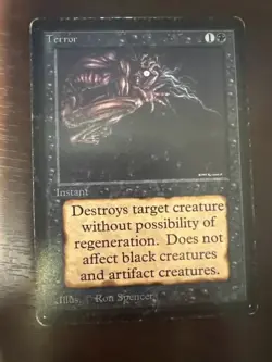 Magic the Gathering MTG Ungraded Raw: Terror - Beta - Moderately Played - Image 1