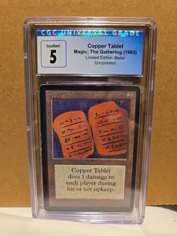 Copper Tablet Magic the gathering 1993 Beta Uncommon Graded ex5 - Image 1