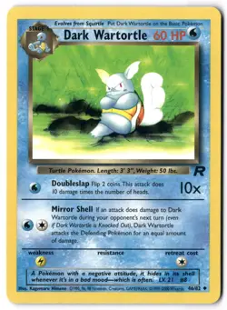 Pokemon Card - Dark Wartortle 46/82 Unlimited Uncommon - Team Rocket - NM - Image 1