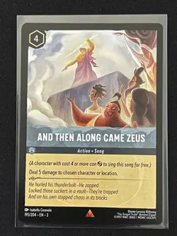 Disney Lorcana Into the Inklands And Then Along Came Zeus Rare Card 195/204 - Image 1