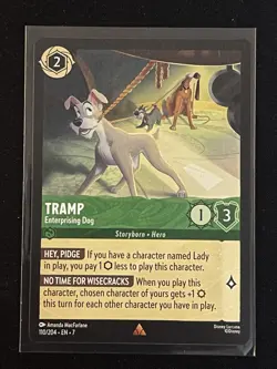 Disney Lorcana Archazia's Island Tramp Enterprising Dog Non-Foil Rare Card - Image 1