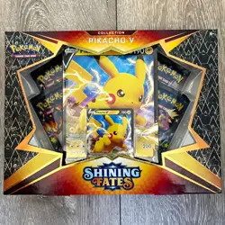 Pokemon TCG Shining Fates Pikachu V Collection Box 2021 English Promo Booster - Image 1