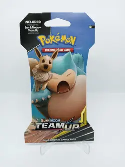 Pokemon TCG Sun & Moon Team Up Sleeved Booster Pack - Eevee & Snorlax Artwork - Image 1