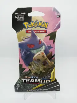 Pokemon TCG Sun & Moon Team Up Sleeved Booster Pack - Gengar & Mimikyu Artwork - Image 1