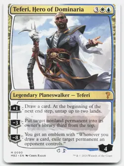 Teferi, Hero of Dominaria (White Border) - NM - MB2 Mystery Booster 2 MTG Magic - Image 1