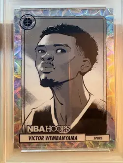 2023-24 Hoops Premium Stock Victor Wembanyama Presentations RC SSP #20 PSA 10 - Image 3
