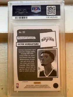 2023-24 Hoops Premium Stock Victor Wembanyama Presentations RC SSP #20 PSA 10 - Image 4