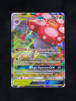 [LP] Vileplume GX 4/236 Ultra Rare Cosmic Eclipse Holo Pokemon TCG Sun & Moon - Image 1