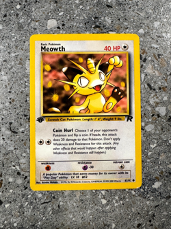Pokemon TCG Cards 1st Edition Meowth 62/82 Team Rocket LP-MP - Image 1