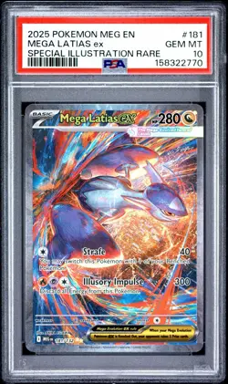PSA 10 GEM MINT - Mega Latias EX Sir 181/132 - Mega Evolution Pokemon Card - Image 3